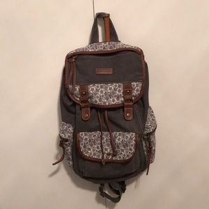 American Eagle Denim and Floral Backpack